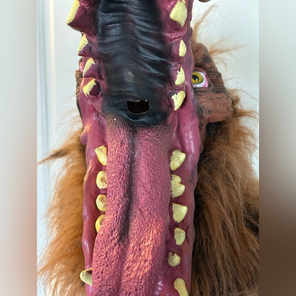 Werewolf Wolf Mask Latex Brown Hair Scary Halloween Adult One size Fits Most - Picture 3 of 7